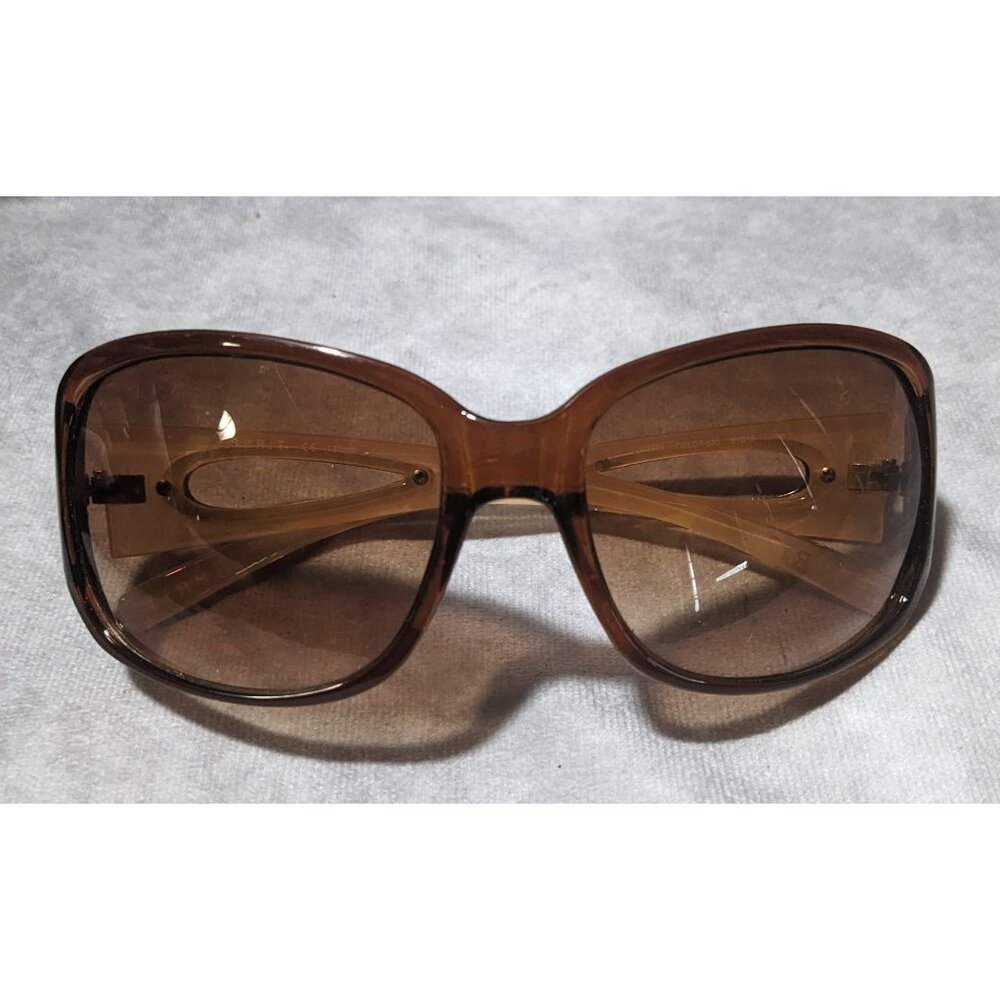 Esprit Brown And Beige Sunglasses With Teardrop Cutouts - Picture 3 of 9
